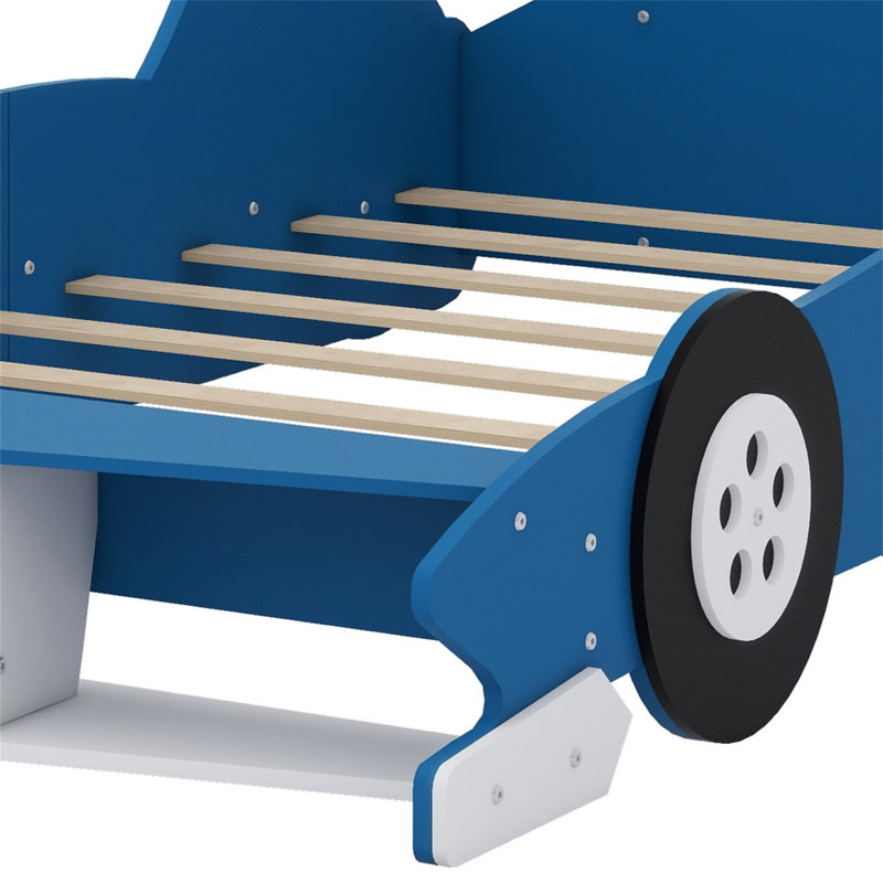 Lit plateforme avec roulettes Race, Double, Bleu
