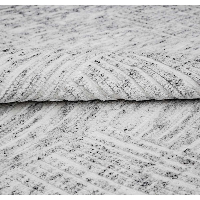 Tapis gris et ivoire noué à la main de haute qualité, Rectangle 6 pi x 9 pi