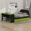 Lit de jour en bois pleine grandeur avec lit gigogne simple, bureau et port USB-118763504