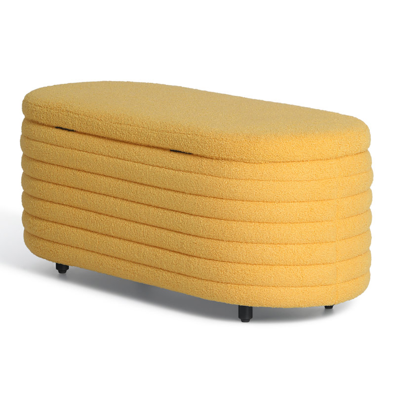 Bayville 42" Wide Sherpa Storage Bench, Gold, 18.1" H x 42.5" W x 17" D