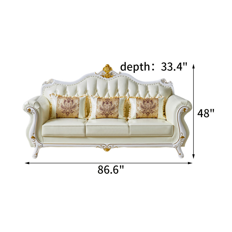 Andreau 86.6'' Leather Sofa