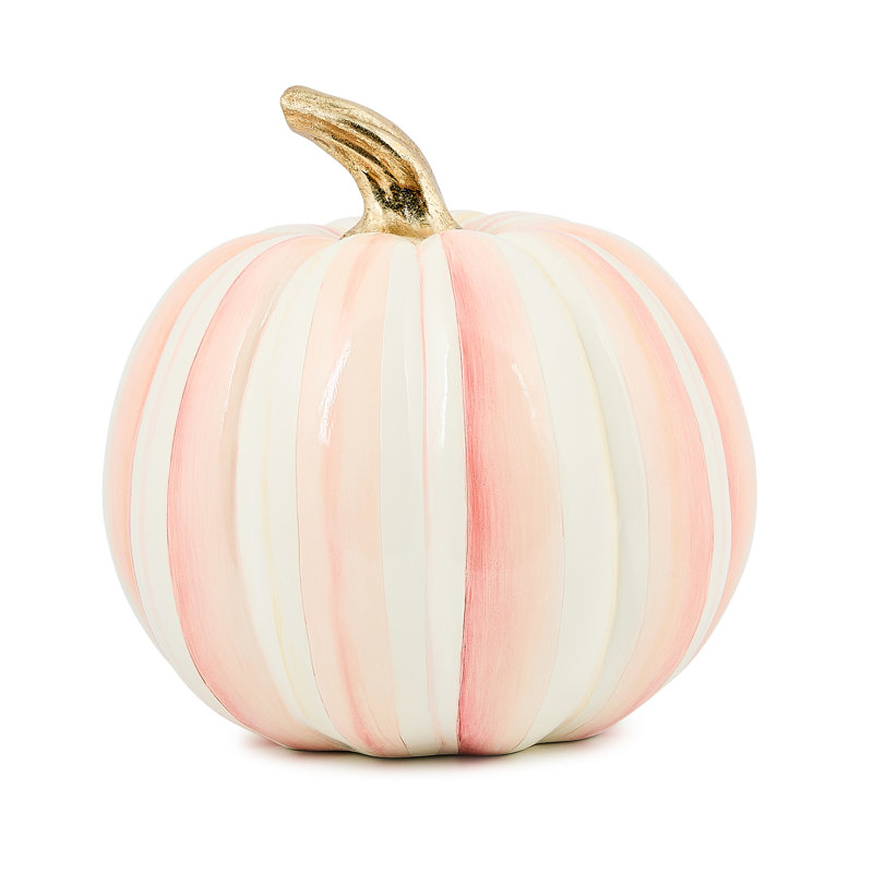 Stripe Medium Pumpkin, 11" H x 11.5" W x 11.5" D, Green
