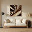 Art mural horizontal horizontal rayé en métal crème espresso-589255778