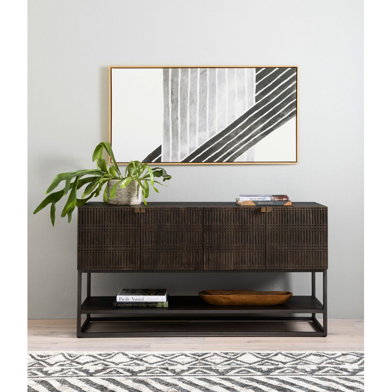 Kelby 56'' W Solid Wood Console Table, Brown