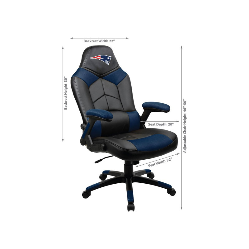 NFL Oversized Gaming Chair, Black/Blue and New England Patriotsand
