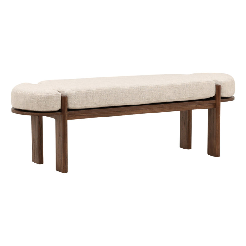 Ella Upholstered Accent Bench, Brown