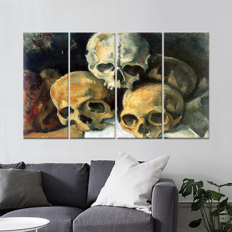 «Cezanne Pyramid of Skulls», reproduction d'art moderne sur toile, toile tendue 4P, 43,3 po H x 78,7 po l