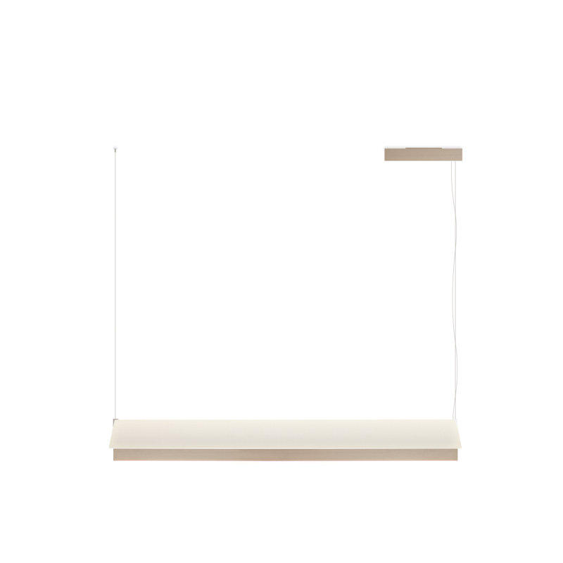Fly Suspension Lamp, Beige, Satin Golden Nickel