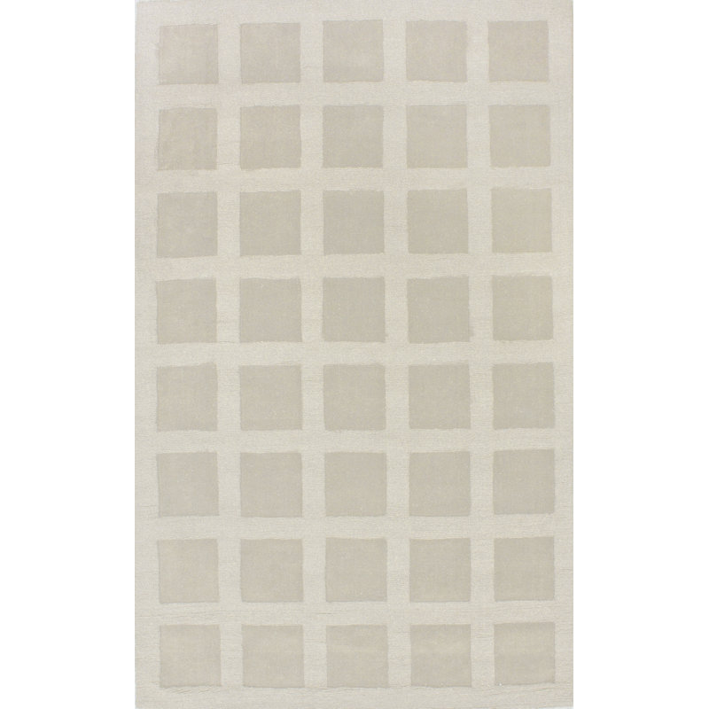 Tapis ivoire à motif de croquis, Rectangle 5 pi x 8 pi