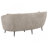 Beige Upholstered Curved Loveseat