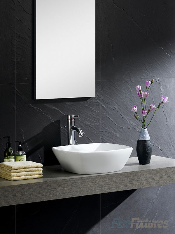 Modern Ceramic Square Vessel Bathroom Sink
