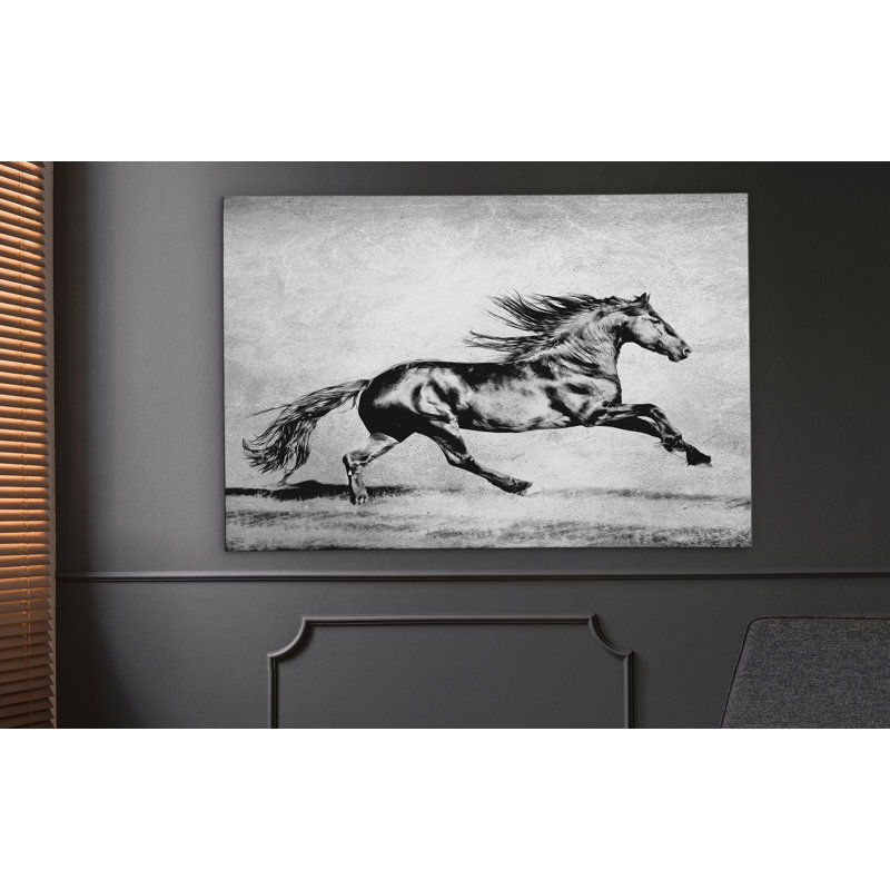 " B&W Horses II ", 27" H x 18" W x 1" D..