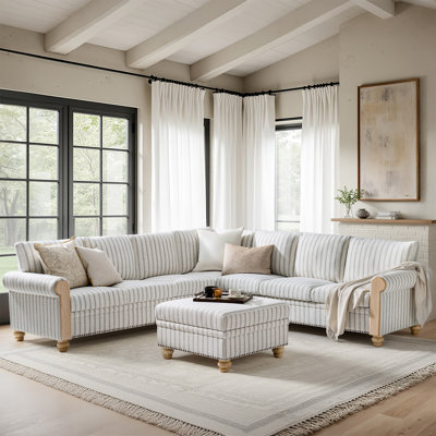 Canapé modulaire de style campagnard rayé Terren