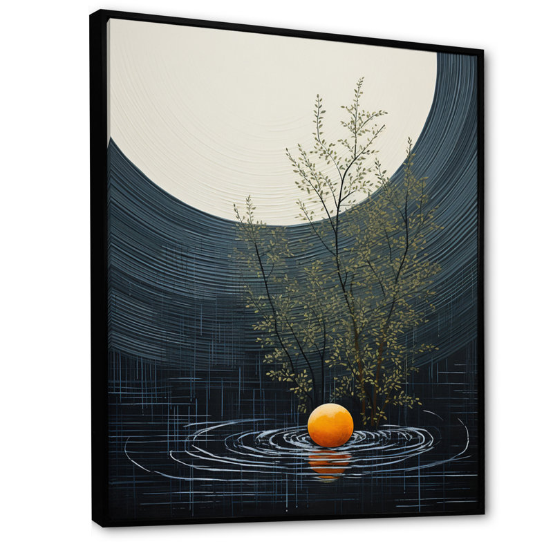 «Latesia Grey Orange Mid Century Minimalist Oasis II», reproduction sur toile, H 20 po x l 12 po x P 1 po