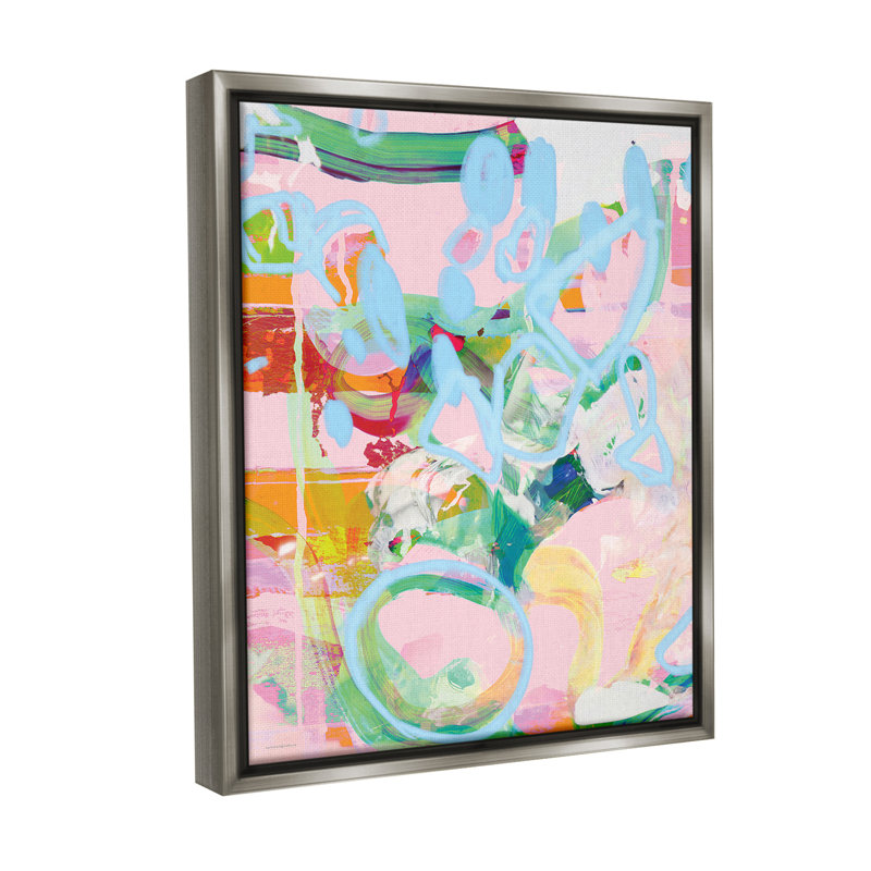 "Pastel Abstract Expression" par Kamdon Kreations sur toile, Cadre flottant gris lustré, H 21 po x l 17 po