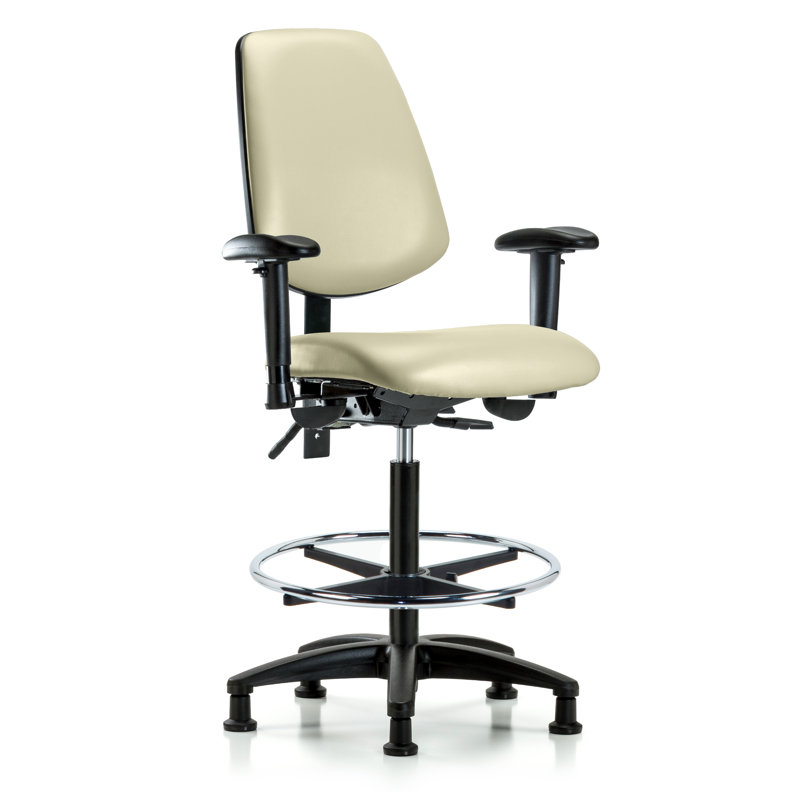 Beckett Vinyl Drafting Chair, Adobe, Glides, Not Included