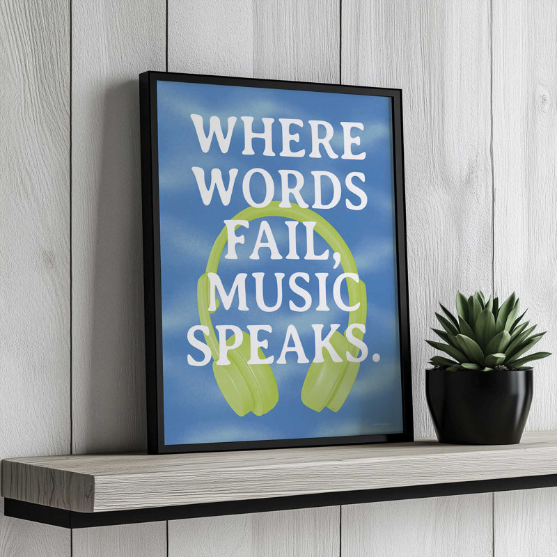 «Music Speaks» par Seven Trees Design, reproduction d'art, 12 W x 16 H, Silver, Impression encadrée