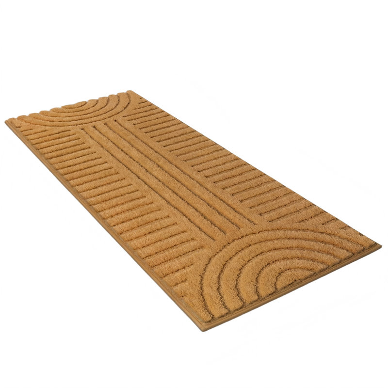 Tapis de couloir de salle de bain super doux, moutarde