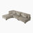 Lintz 135" Modern Modular Sectional with Corduroy Fabric, Adjustable Backrest & 4 Pillows-107232181