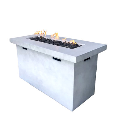 25" H Fiber Reinforced Concrete Propane Outdoor Fire Pit Table