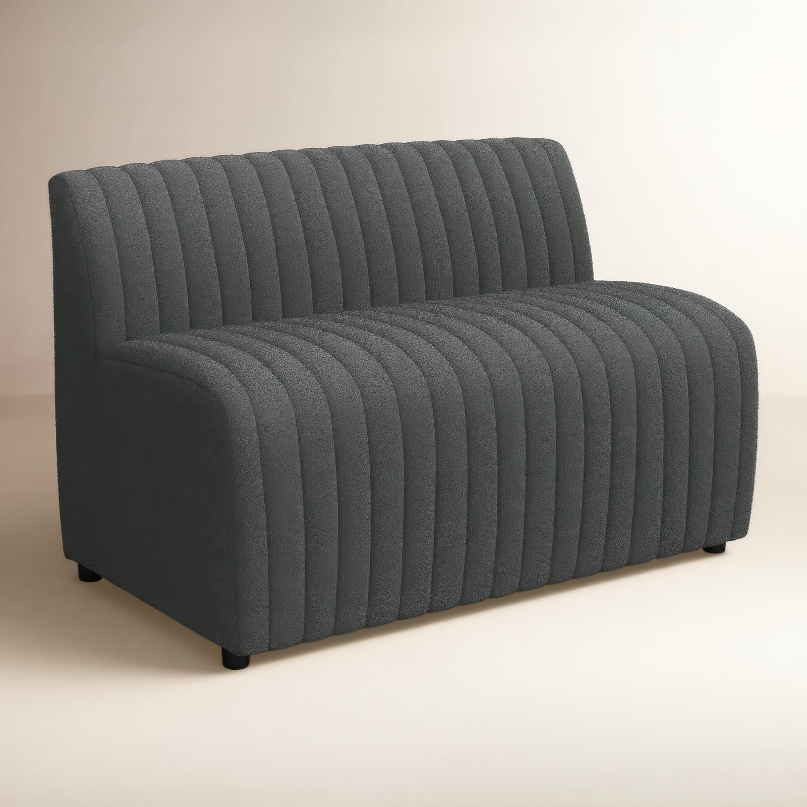 Brandt Bench, 31.5" H x 49" W x 28" D, Fiqa Charcoal Boucle