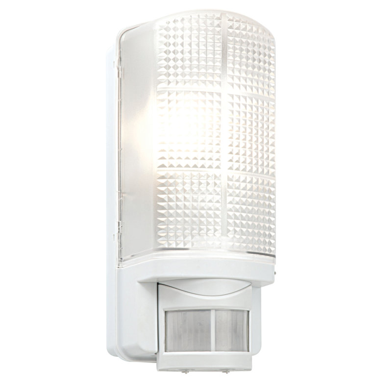 Anges PIR Photocell 1-Light Wall Pack, Gloss White