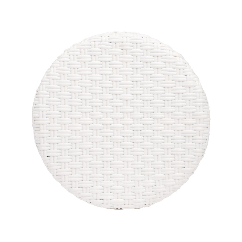 Alastair Bar & Counter Stool, Glossy White/Natural Rattan Frame, Counter Stool (24" Seat Height)