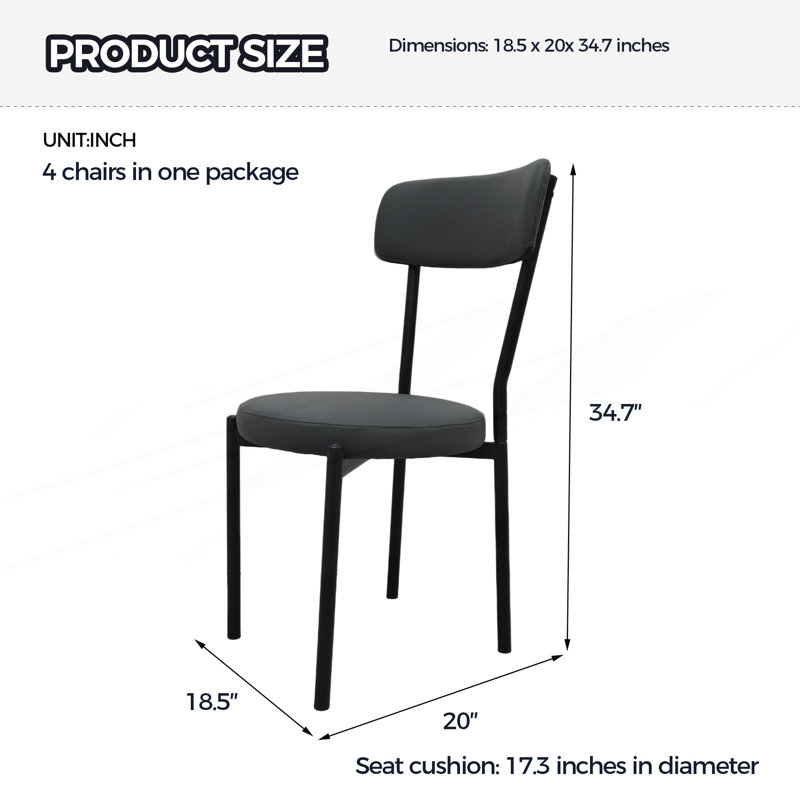 Ensemble de 4 chaises de salle à manger modernes