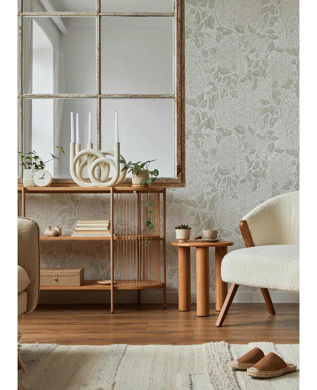 Beachworth Floral Wallpaper, Sage