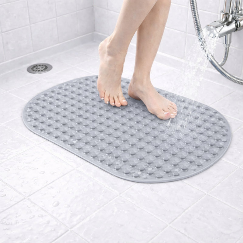 Shower Bathtub Mat Solid, Silver
