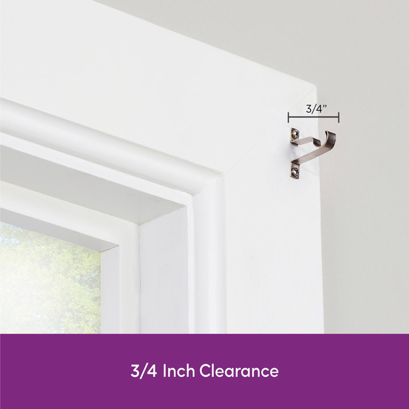Mounting Bracket Set for 7/16" Diameter Curtain Rods, 3/4" Clearance - Basics by Wayfair™, Black