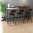 Rustic Brown Dining Table Sets, Industrial Mdf Metal, Perfect For Small Spaces