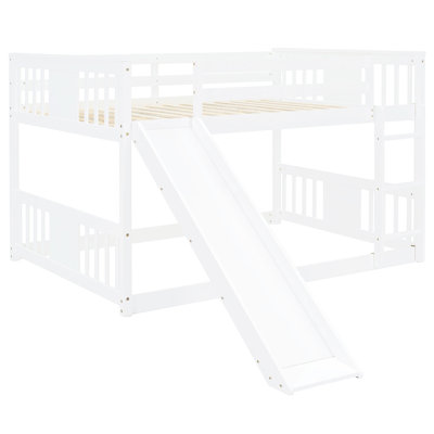 Full Over Bunk Bed With , Slide In White - Quality And Bedroom Essential & Slide, For Long-term Use