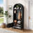Black Farmhouse-Style Entryway Coat Rack, Four-In-One Multi-Functional Design, Includes Hooks, Shoe Rack, Bench, And Hallway Accessibility.-299365111