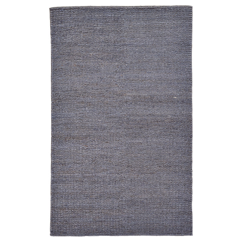 Tapis en coton bleu marine foncé à la main noué la Kasturi, Rectangle de 5 pi x 8 pi