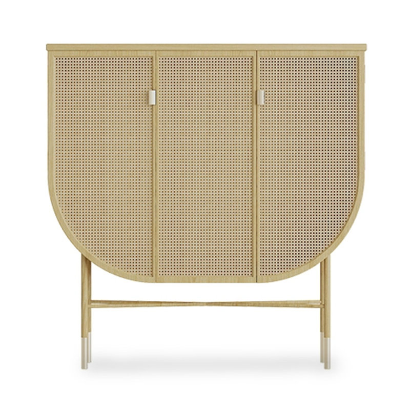 Armoire d'appoint Circle, Beige, 39.37" H x 39.37" W x 13.78" D
