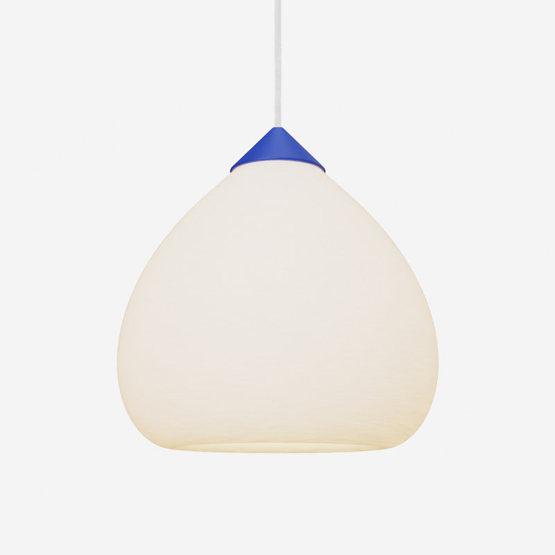 Gulp Pendant Light, 14.6" H x 9.45" W x 9.84" D, White, Cobalt