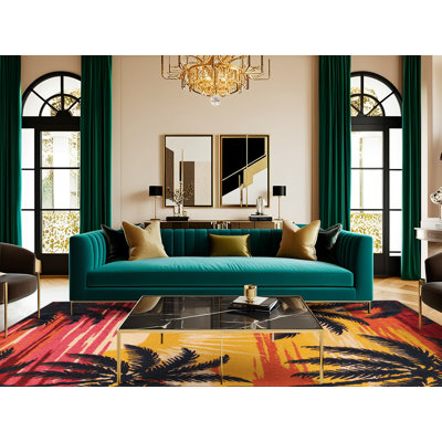  Tapis lavable hawaïen au lever du soleil tropical
