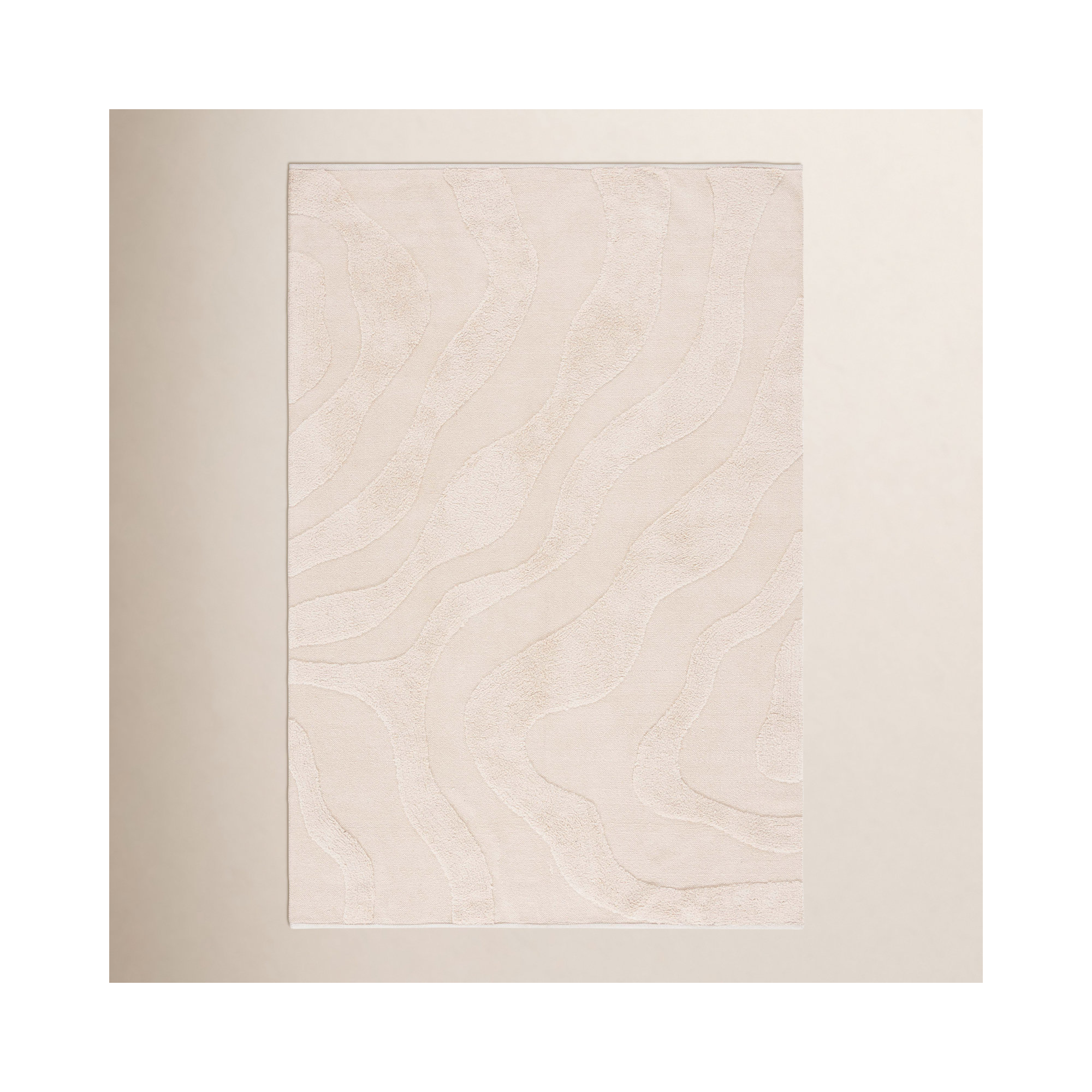 Mozie Handmade Recycled Cotton Ivory Rug, Rectangle 6' x 9'