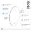 Miroir de salle de bain rond à fixation murale avec lumières DEL-1576822575