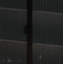 Buffet 28,36 po noir avec portes en verre et plateau en bois, armoire de rangement de cuisine et armoire d'appoint