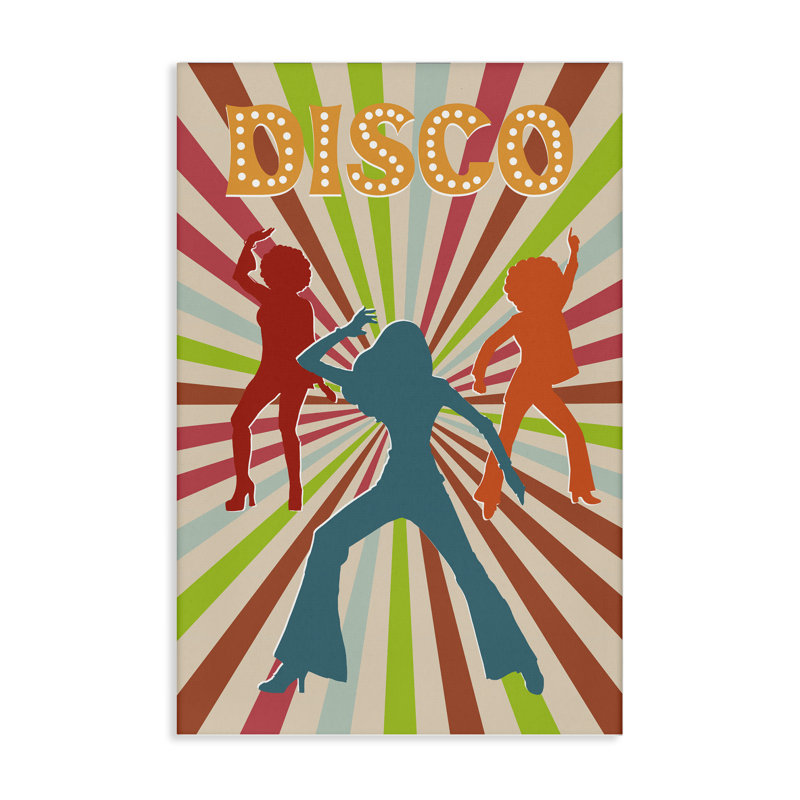 «Disco Dancers on Retro Stripes», art par CAD Designs, H 30 po x l 20 po