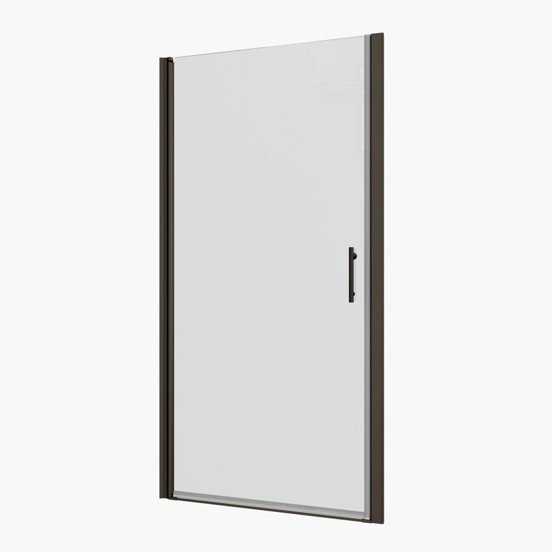 Universal Pivot Shower Door - Matte Black Aluminium Alloy With 1/4" Tempered Glass, Smooth Pivot System, Anti-leakage Design, Easy Install