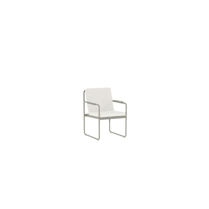 Mirage Outdoor Dining Armchair, White/Tan