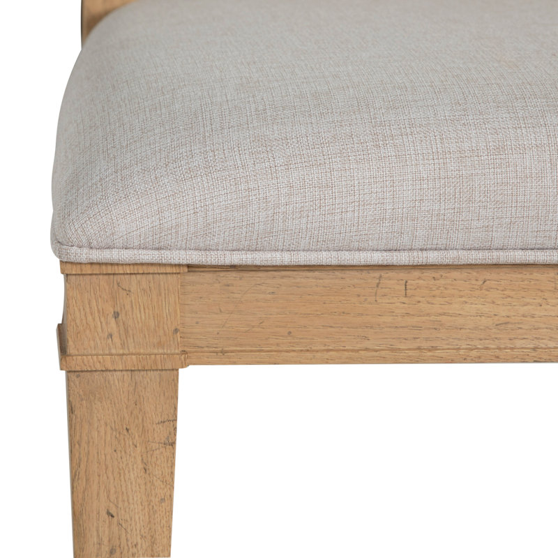 Mathis Wood Sculpted Back Dining Side ChaiRr, Rustic French Oak