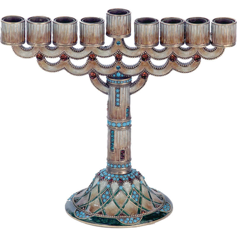 Menorah cylindrique émaillée