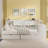 Wooden L-Shape Daybed with Seven Storage Cabinets and Two Storage Drawers, Multi-functional Bed with Study Desk and Built-in Bookshelf, White