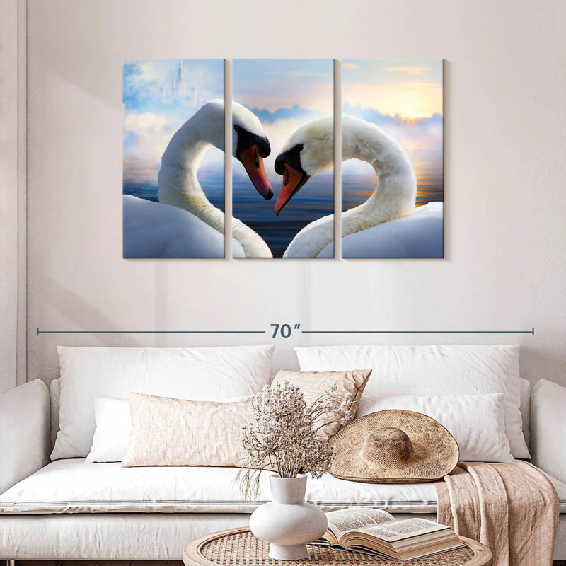Swan Romance, 28" H x 45" W