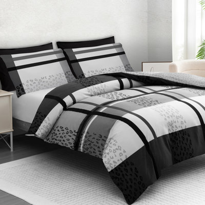 Premium Duvet Cover Set Double Brushed Microfiber Reversible With Zipper Closure & Corner Ties