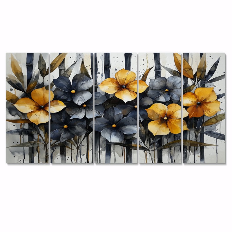 Windermere - Art mural en bambou - Art mural traditionnel pour le salon, H 28 po x l 60 po, 5